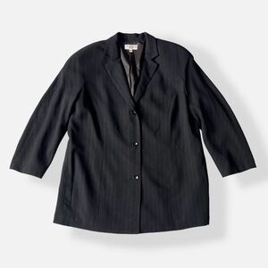 Tamotsu NY Black Pinstripe Blazer Jacket 14W